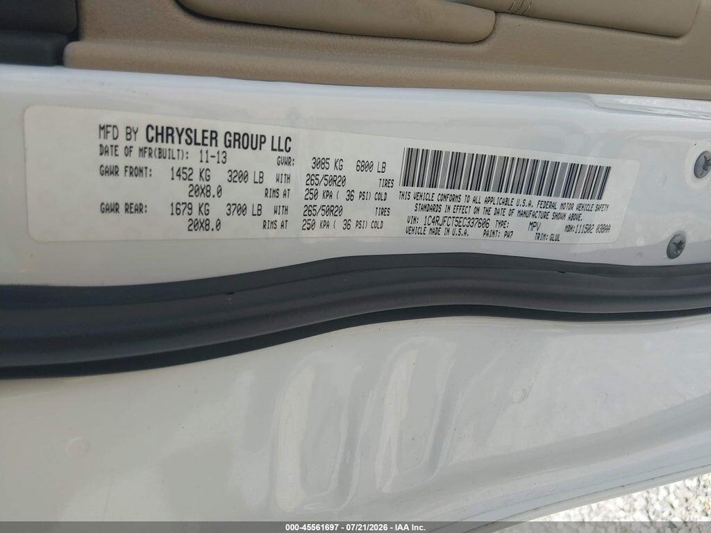 1C4RJFCT5EC337606 2014 JEEP GRAND CHEROKEE photo no. 9