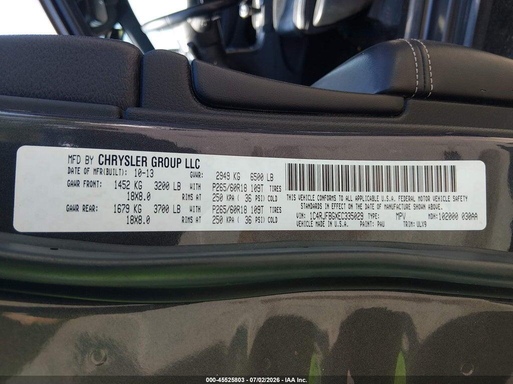 1C4RJFBGXEC335029 2014 JEEP GRAND CHEROKEE photo no. 9