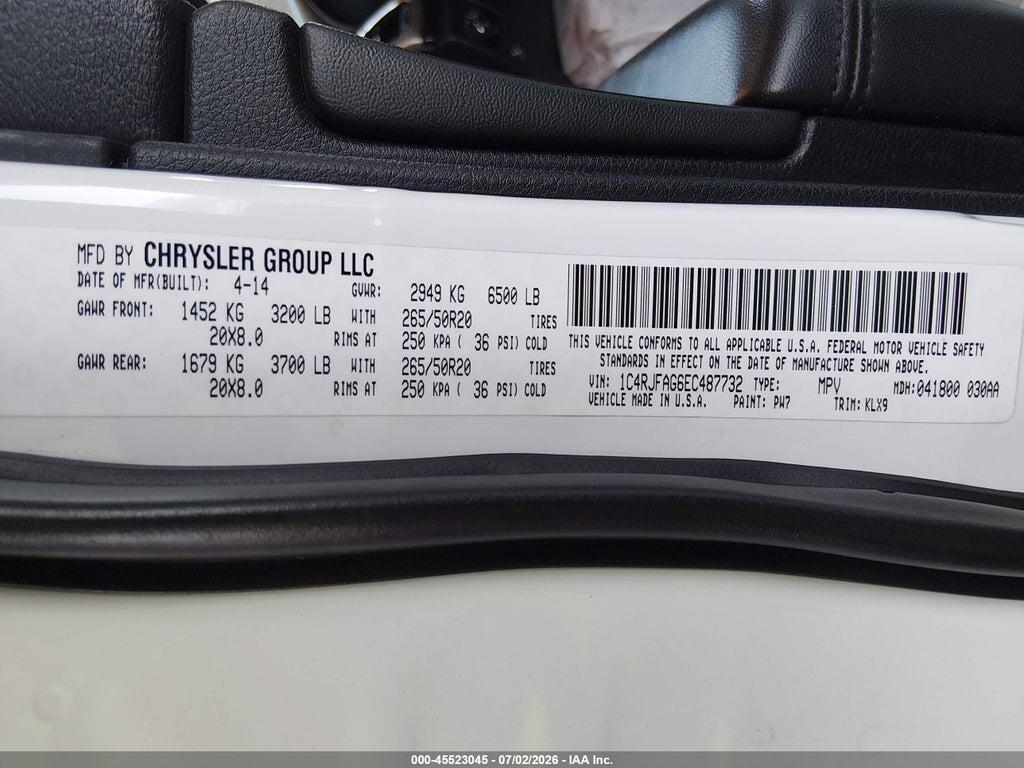 1C4RJFAG6EC487732 2014 JEEP GRAND CHEROKEE photo no. 9