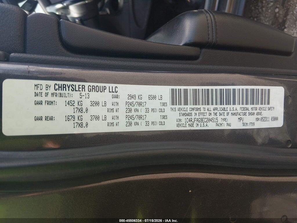 1C4RJFAG9EC204515 2014 JEEP GRAND CHEROKEE photo no. 9