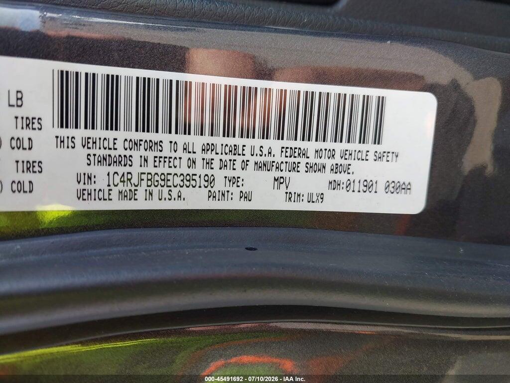 1C4RJFBG9EC395190 2014 JEEP GRAND CHEROKEE photo no. 9