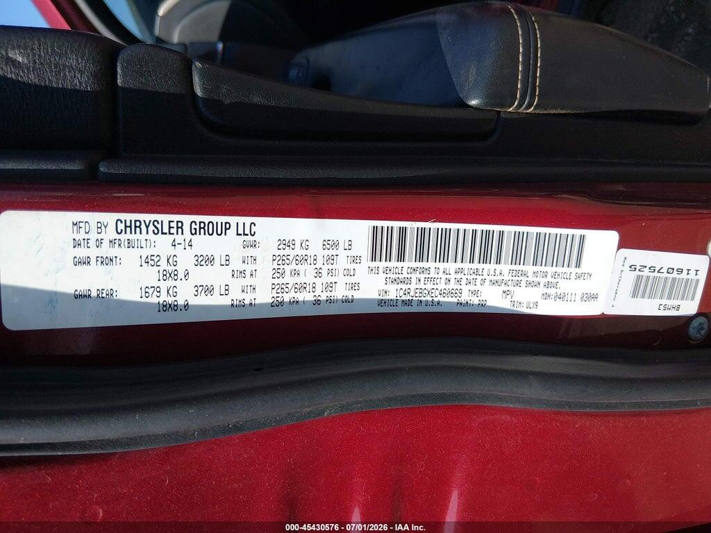 1C4RJEBGXEC460669 2014 JEEP GRAND CHEROKEE photo no. 9