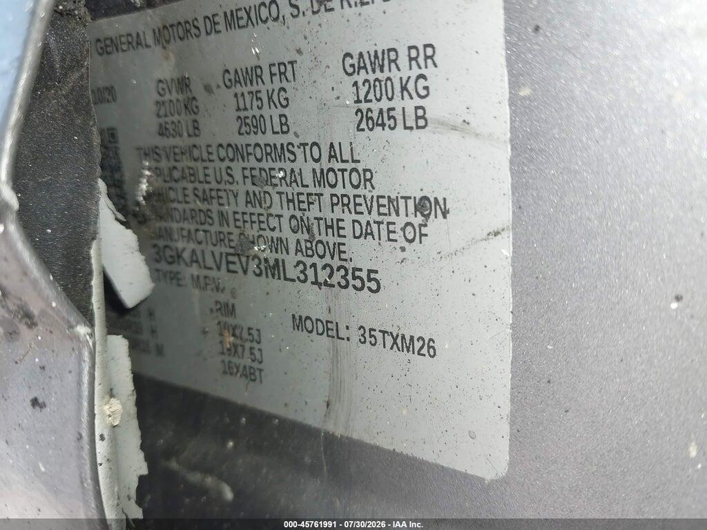 3GKALVEV3ML312355 2021 GMC TERRAIN photo no. 9