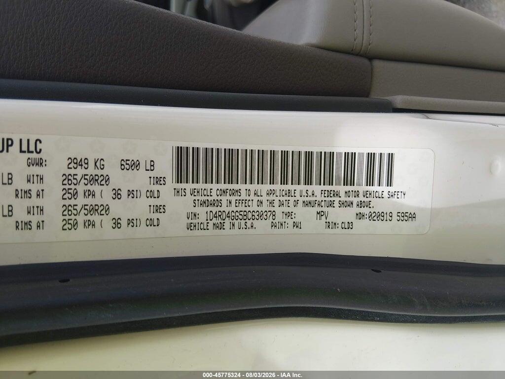 1D4RD4GG5BC630378 2011 DODGE DURANGO photo no. 9
