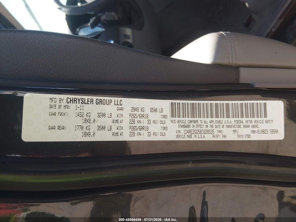 1D4RE2GG5BC628535 2011 DODGE DURANGO photo no. 9