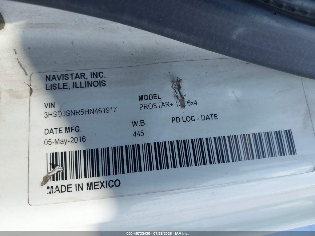 3HSDJSNR5HN461917 2017 INTERNATIONAL PROSTAR+ photo no. 8