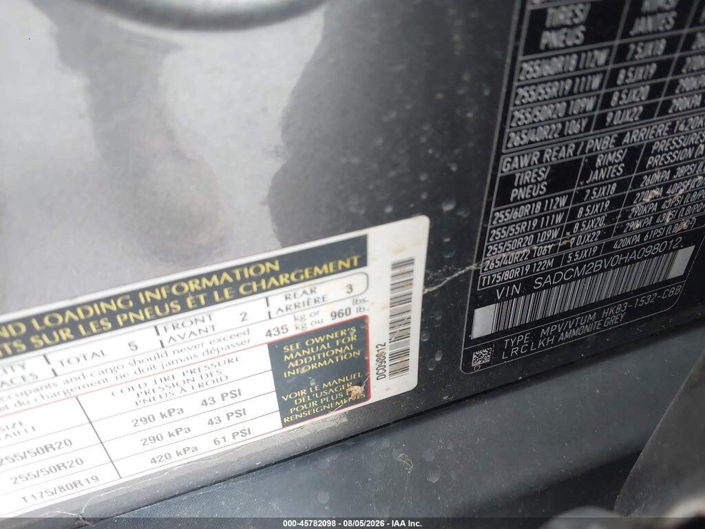 SADCM2BV0HA098012 2017 JAGUAR F-PACE photo no. 9