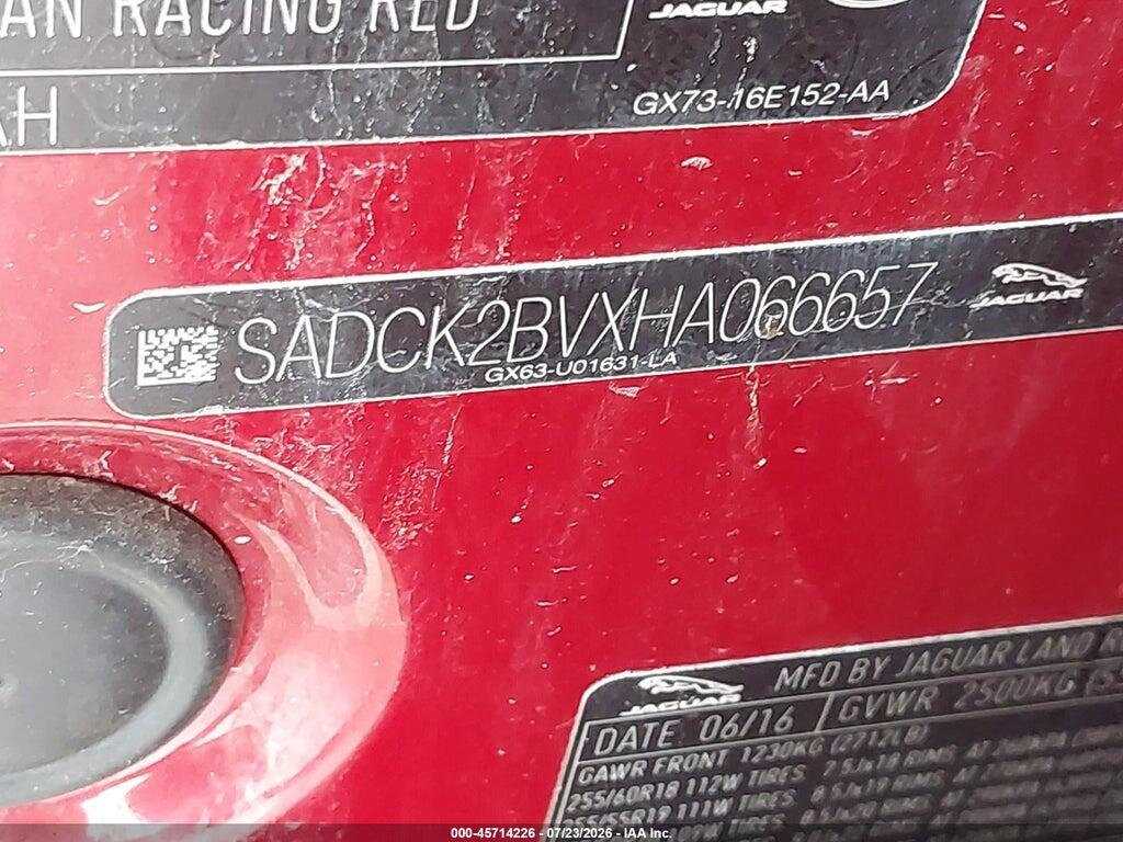 SADCK2BVXHA066657 2017 JAGUAR F-PACE photo no. 9