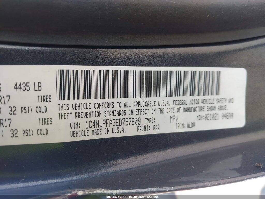1C4NJPFA3ED757809 2014 JEEP PATRIOT photo no. 9