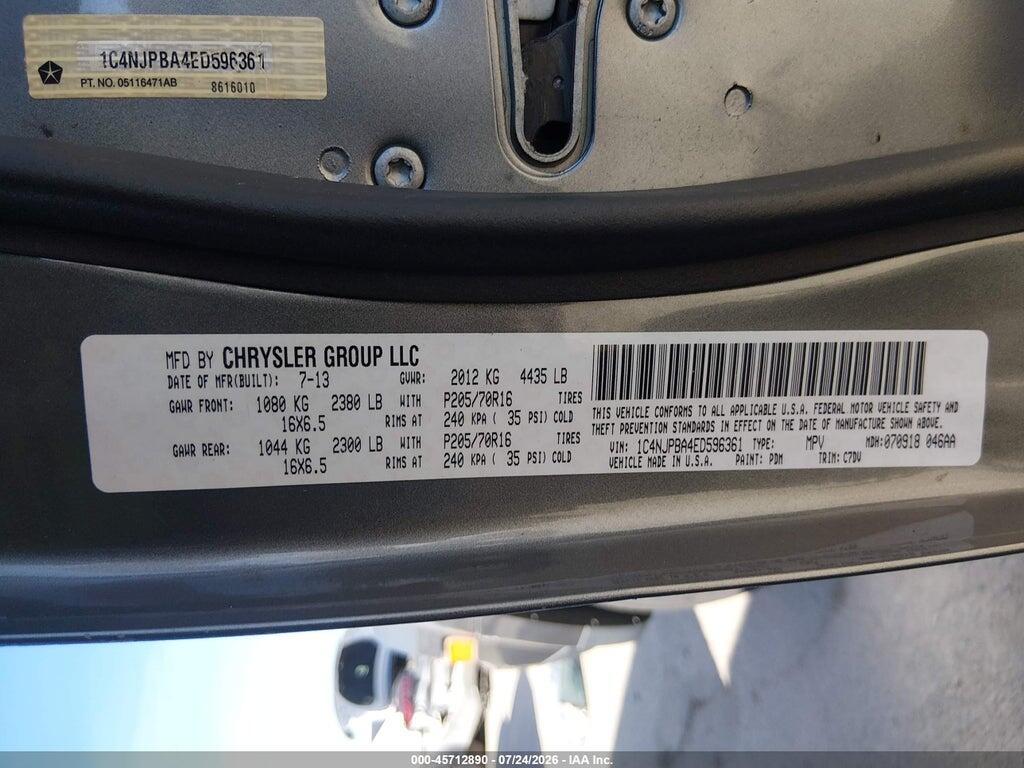 1C4NJPBA4ED596361 2014 JEEP PATRIOT photo no. 9