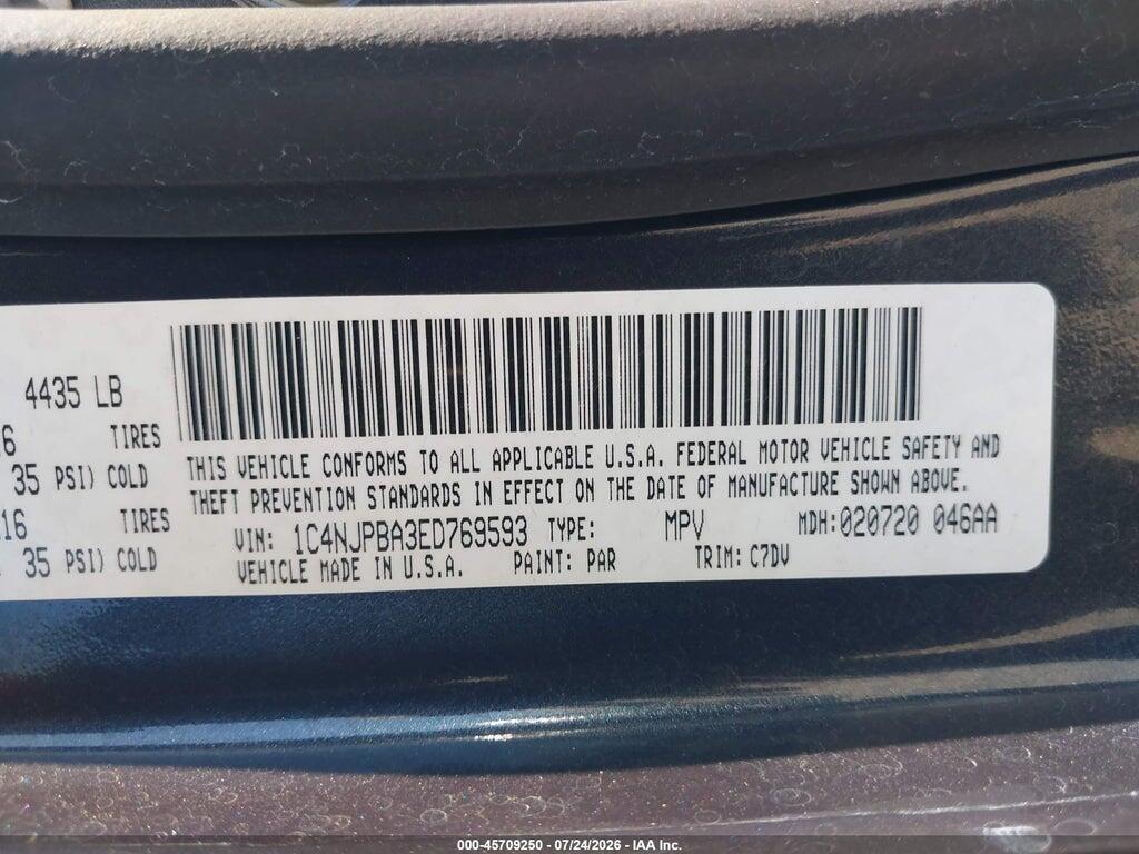 1C4NJPBA3ED769593 2014 JEEP PATRIOT photo no. 9