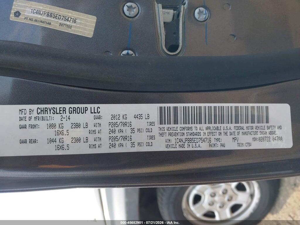 1C4NJPBB5ED754716 2014 JEEP PATRIOT photo no. 9