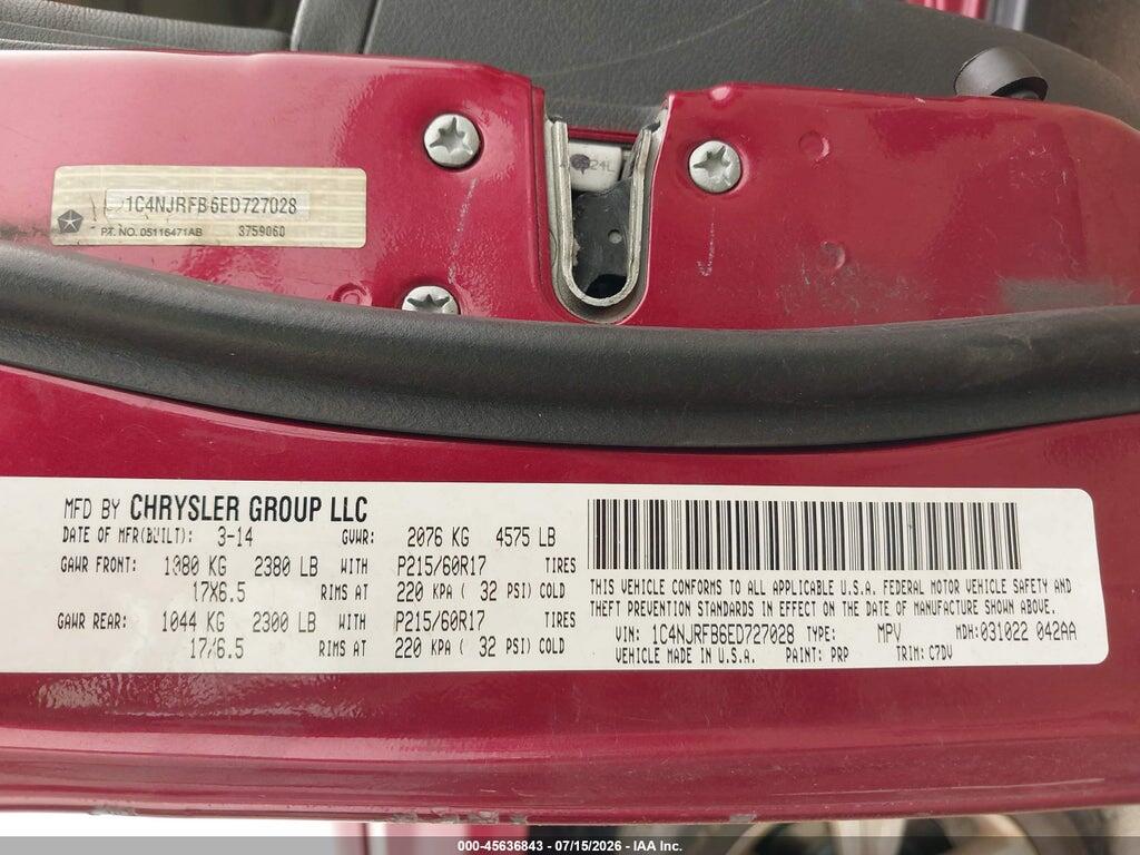 1C4NJRFB6ED727028 2014 JEEP PATRIOT photo no. 9