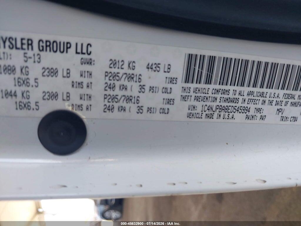 1C4NJPBA8ED545994 2014 JEEP PATRIOT photo no. 9