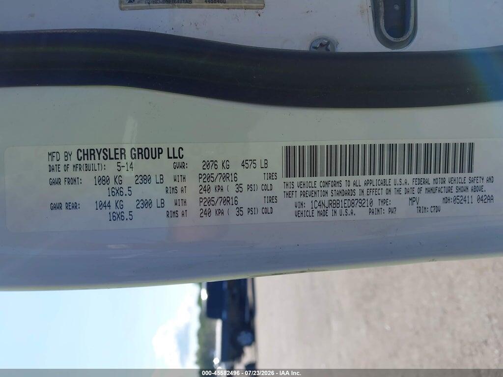 1C4NJRBB1ED879210 2014 JEEP PATRIOT photo no. 9