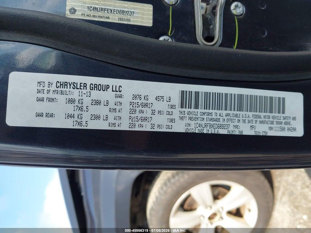 1C4NJRFBXED689237 2014 JEEP PATRIOT photo no. 9