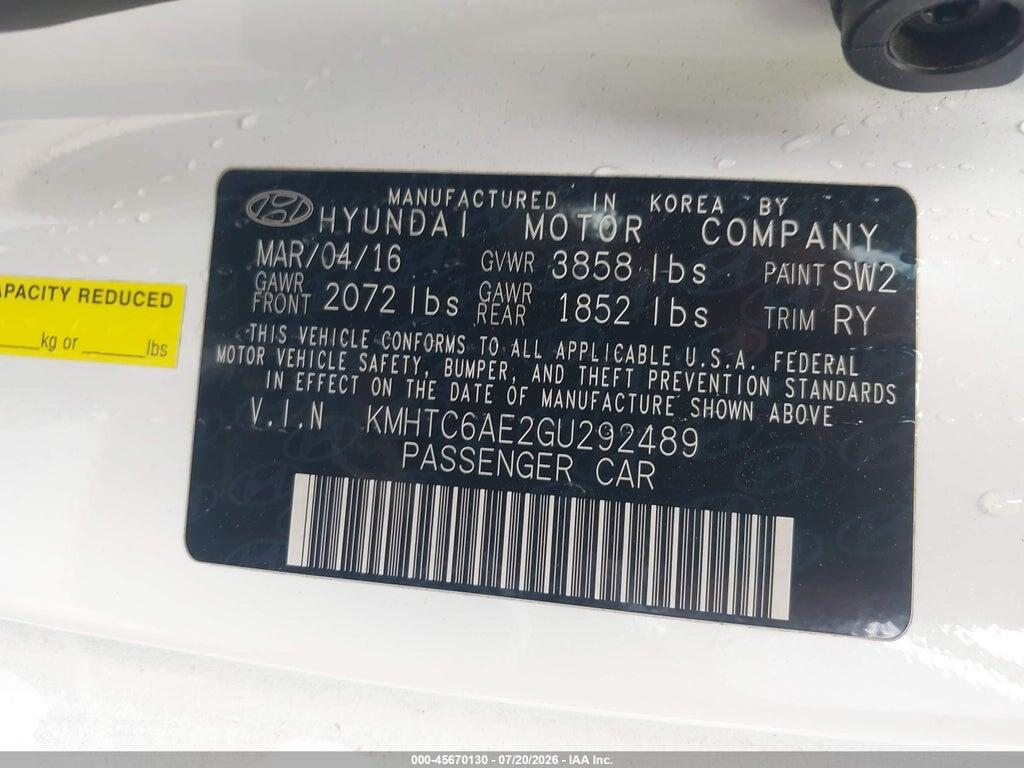 KMHTC6AE2GU292489 2016 HYUNDAI VELOSTER photo no. 9