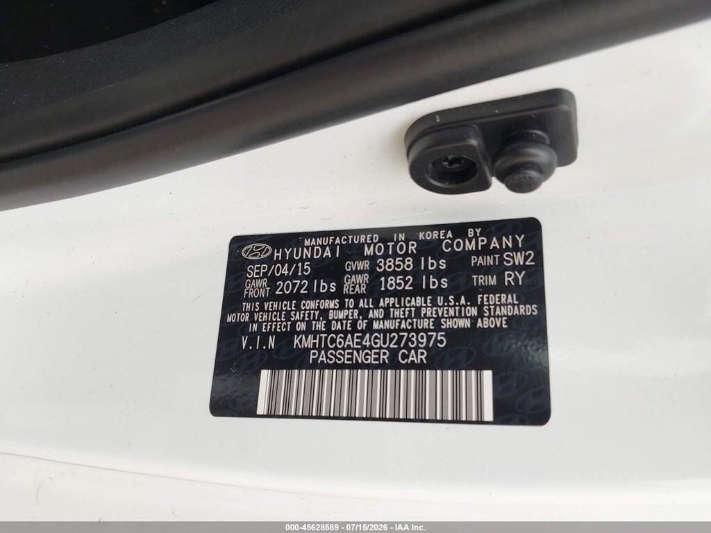 KMHTC6AE4GU273975 2016 HYUNDAI VELOSTER photo no. 9