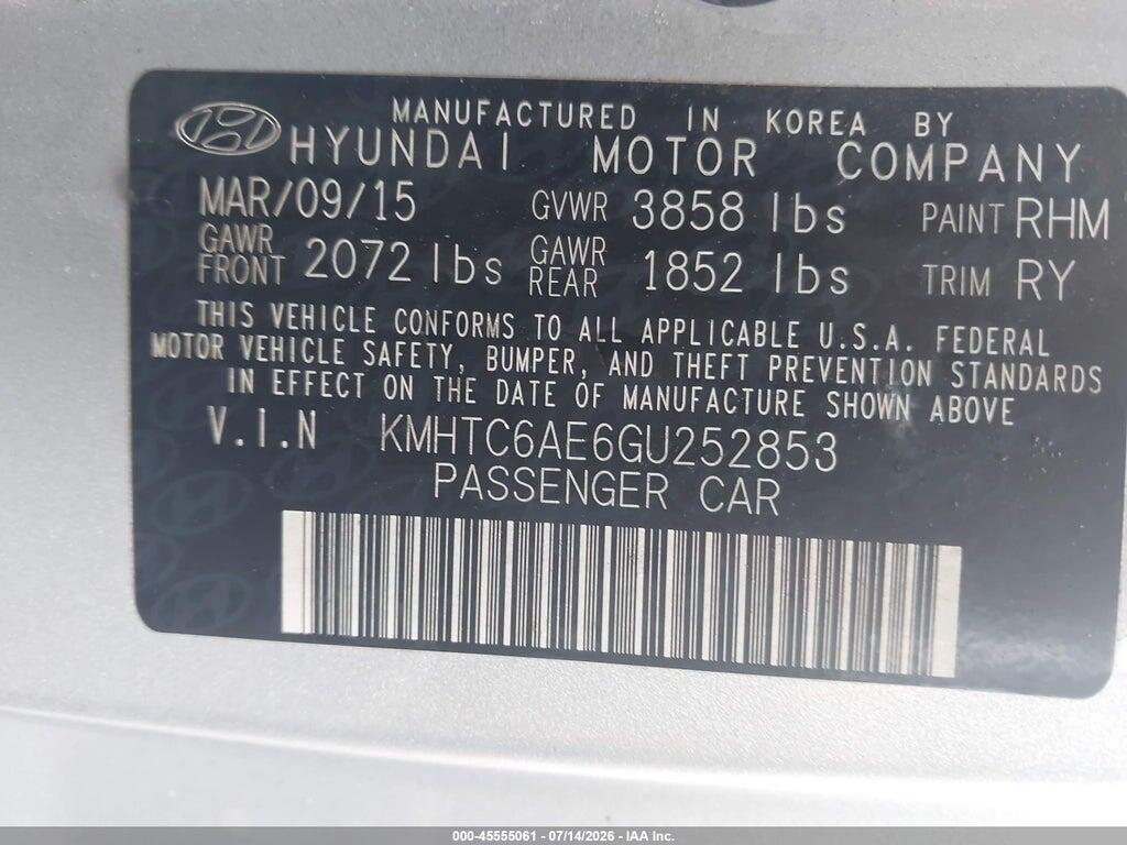 KMHTC6AE6GU252853 2016 HYUNDAI VELOSTER photo no. 9