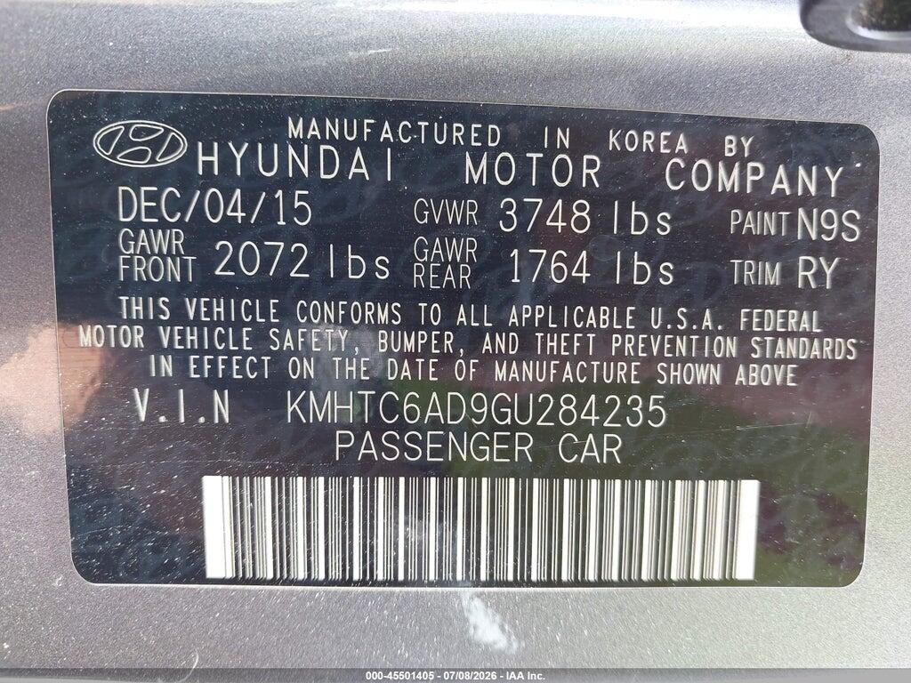 KMHTC6AD9GU284235 2016 HYUNDAI VELOSTER photo no. 9