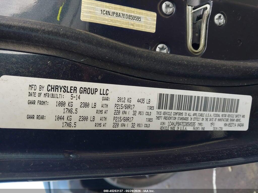 1C4NJPBA7ED850595 2014 JEEP PATRIOT photo no. 9