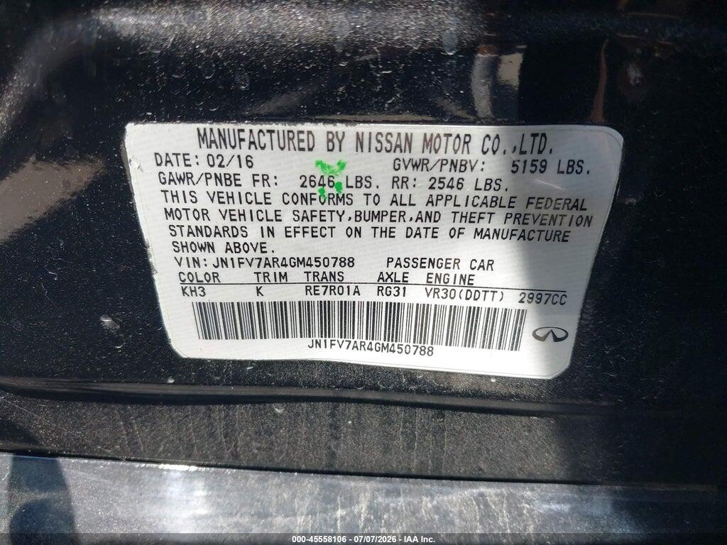 JN1FV7AR4GM450788 2016 INFINITI Q50 photo no. 9