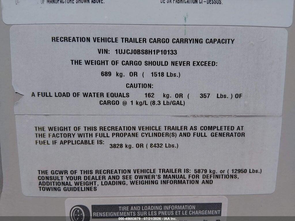 1UJCJ0BS8H1P10133 2017 JAYCO OTHER photo no. 9