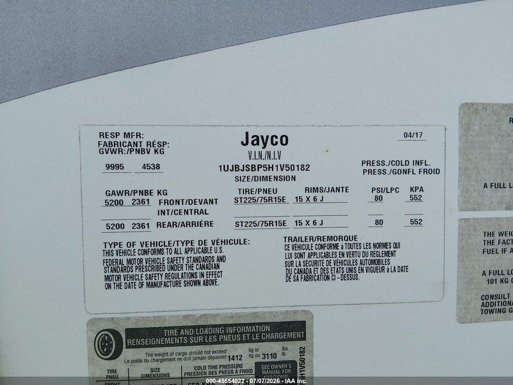 1UJBJSBP5H1V50182 2017 JAYCO OCTANE SUPER LITE TO photo no. 9