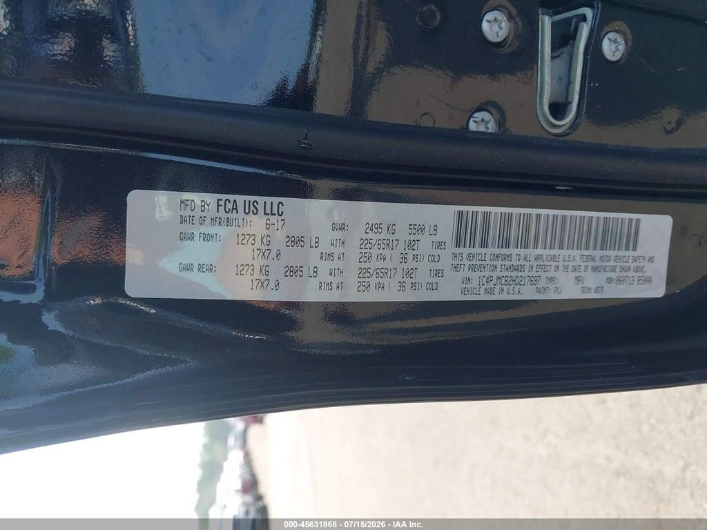 1C4PJMCB2HD217697 2017 JEEP CHEROKEE photo no. 9
