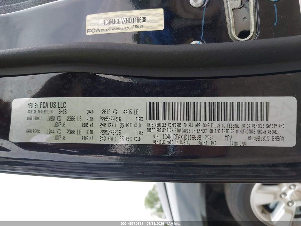 1C4NJCEAXHD116638 2017 JEEP COMPASS photo no. 9