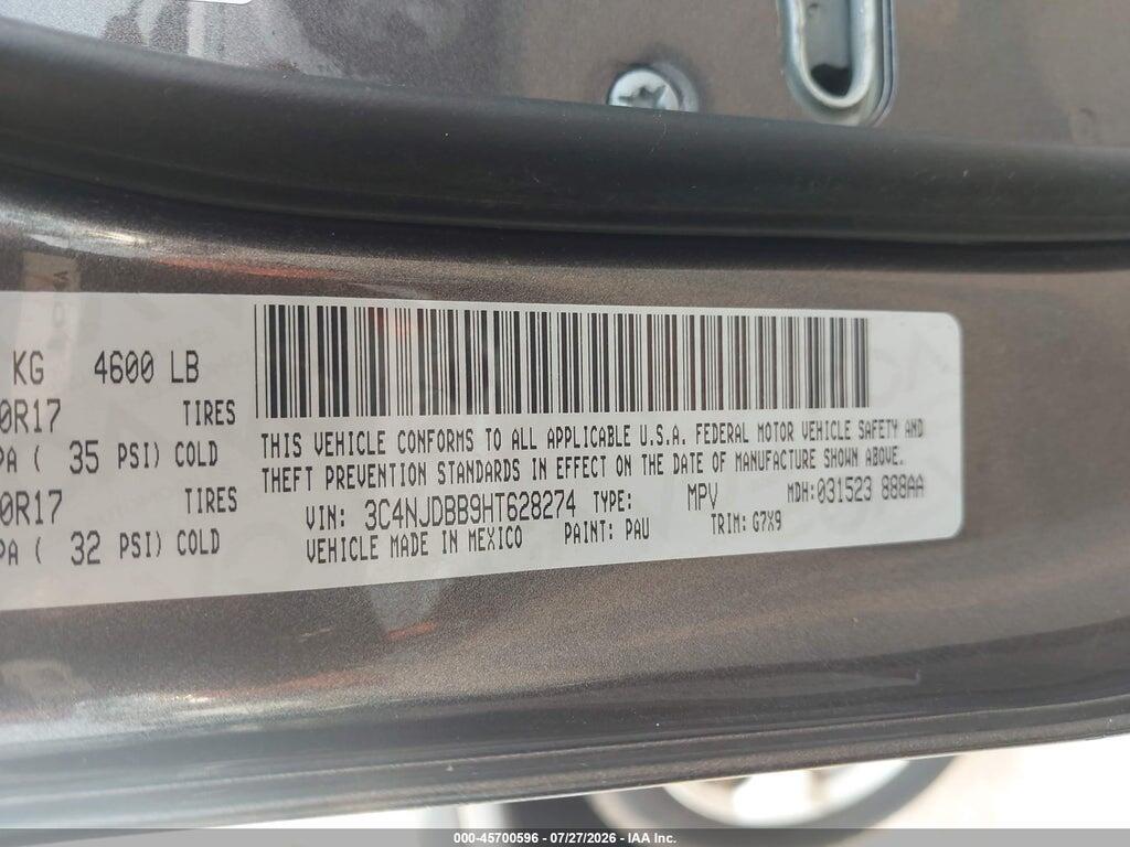 3C4NJDBB9HT628274 2017 JEEP COMPASS photo no. 9