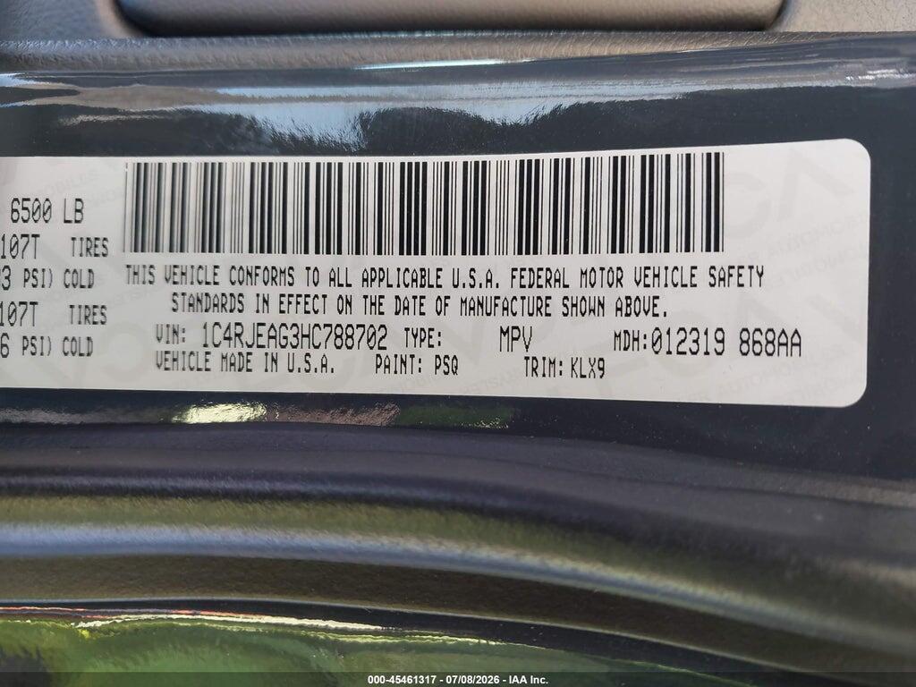 1C4RJEAG3HC788702 2017 JEEP GRAND CHEROKEE photo no. 9