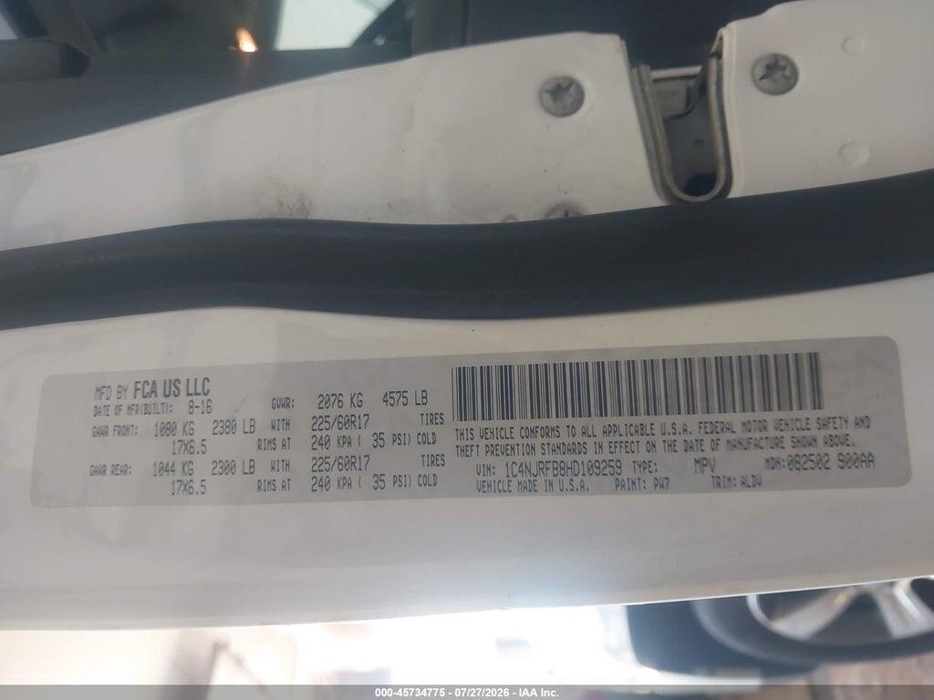 1C4NJRFB8HD109259 2017 JEEP PATRIOT photo no. 9