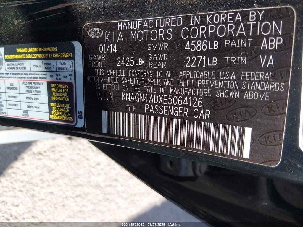 KNAGN4ADXE5064126 2014 KIA OPTIMA HYBRID photo no. 9