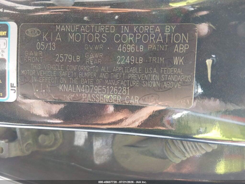 KNALN4D79E5126281 2014 KIA CADENZA photo no. 9