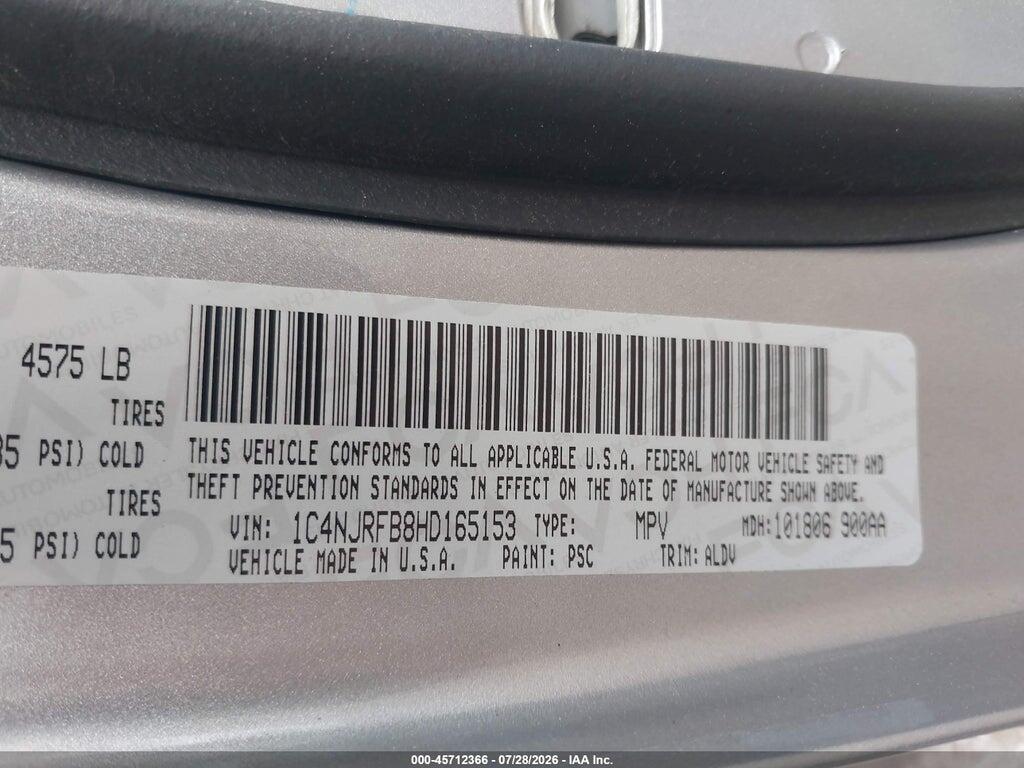 1C4NJRFB8HD165153 2017 JEEP PATRIOT photo no. 9