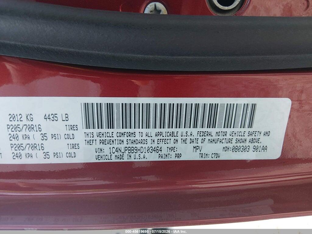 1C4NJPBB9HD103464 2017 JEEP PATRIOT photo no. 9