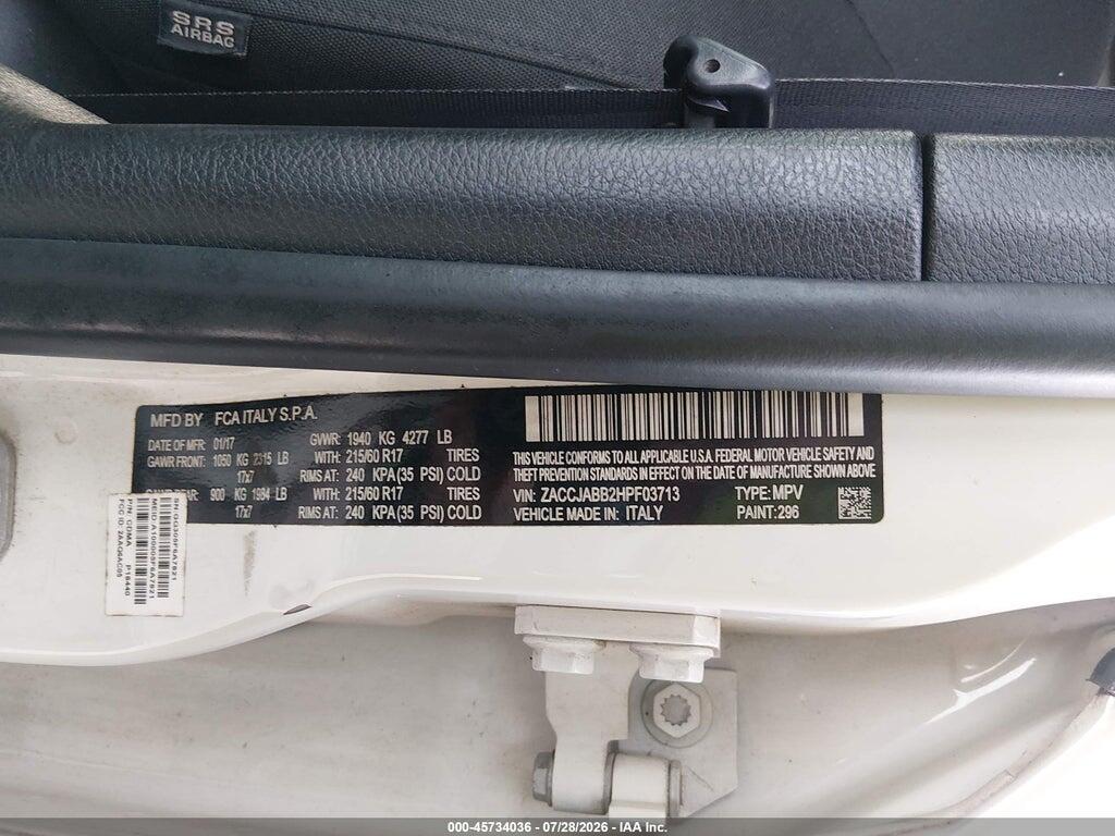 ZACCJABB2HPF03713 2017 JEEP RENEGADE photo no. 9