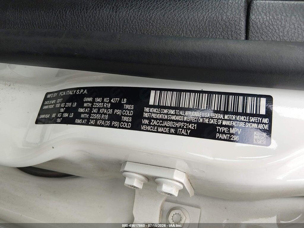 ZACCJABB2HPF21421 2017 JEEP RENEGADE photo no. 9