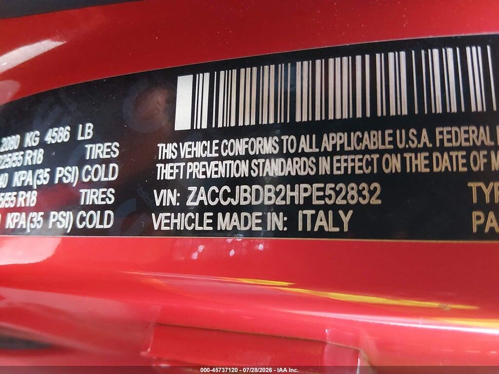 ZACCJBDB2HPE52832 2017 JEEP RENEGADE photo no. 9