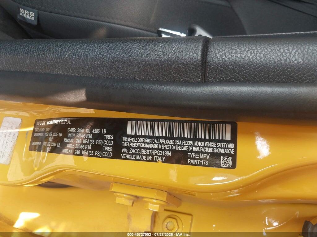ZACCJBBB7HPG31984 2017 JEEP RENEGADE photo no. 9