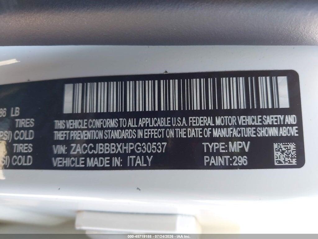 ZACCJBBBXHPG30537 2017 JEEP RENEGADE photo no. 9