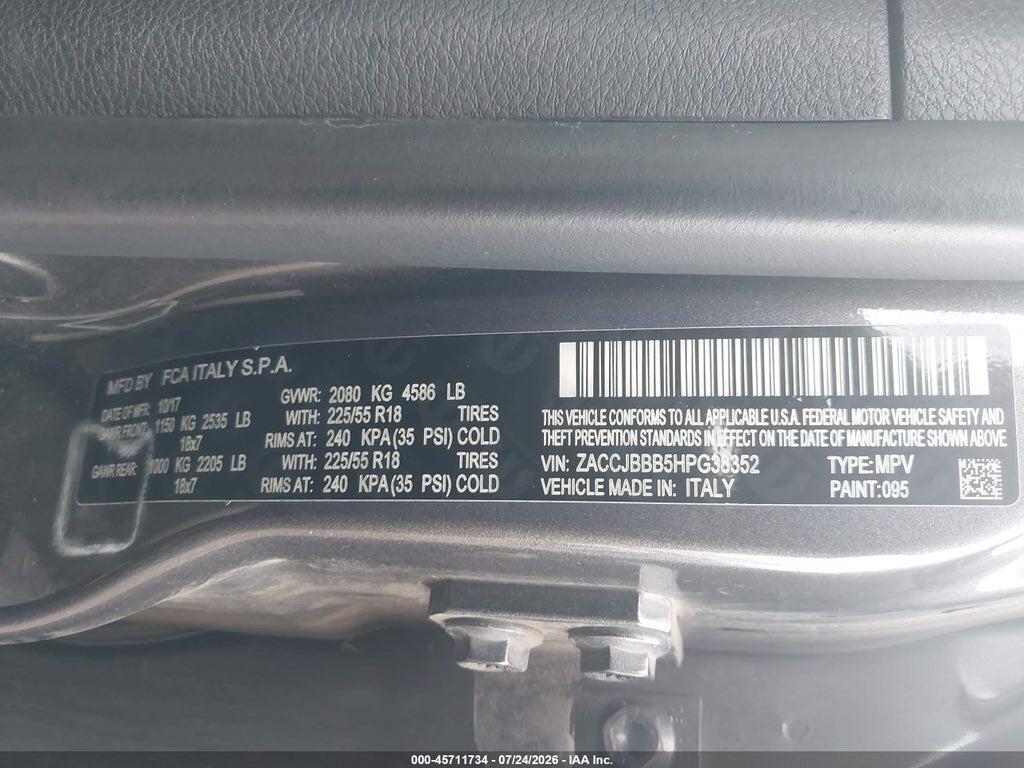 ZACCJBBB5HPG38352 2017 JEEP RENEGADE photo no. 9