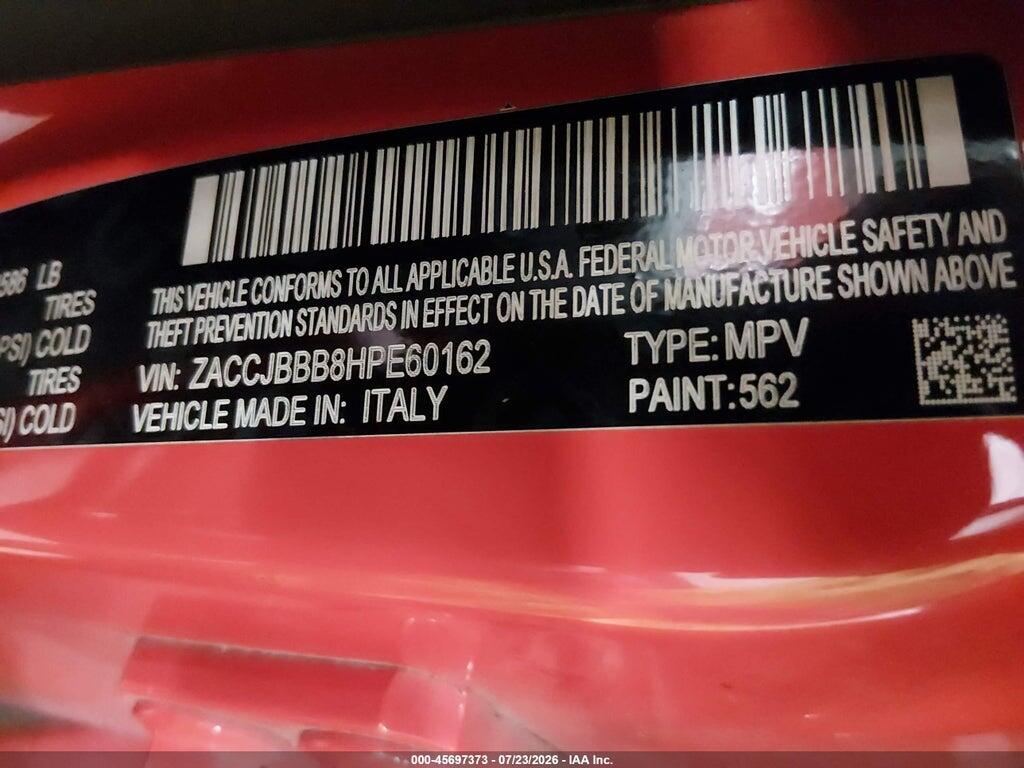 ZACCJBBB8HPE60162 2017 JEEP RENEGADE photo no. 9
