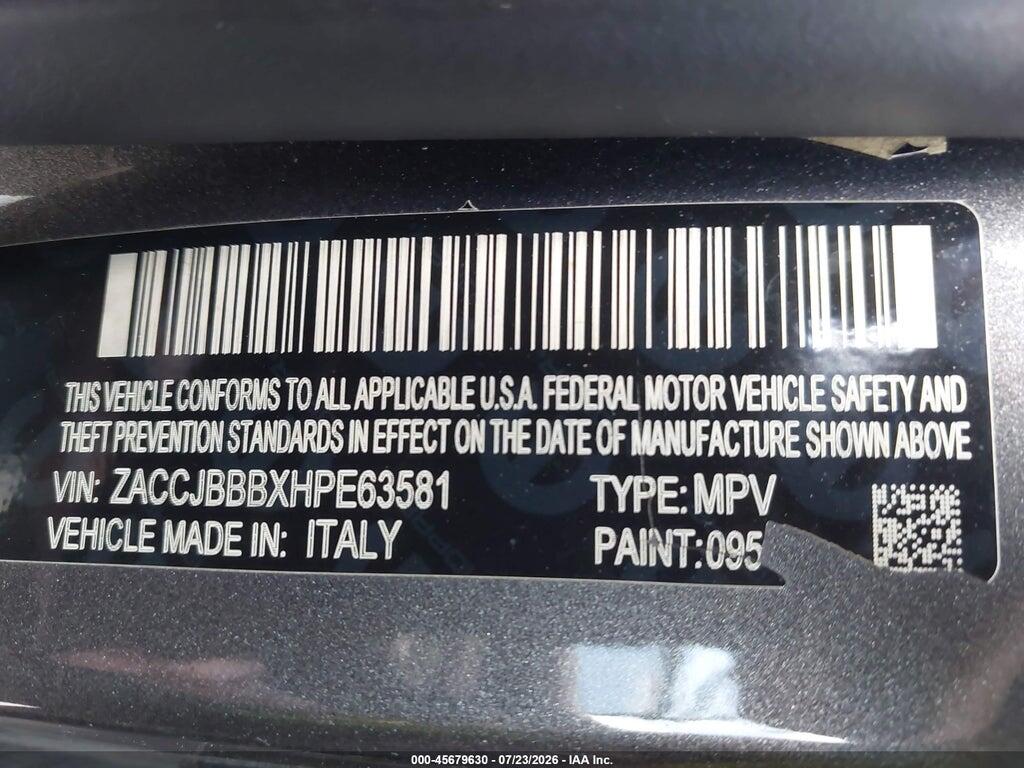 ZACCJBBBXHPE63581 2017 JEEP RENEGADE photo no. 9