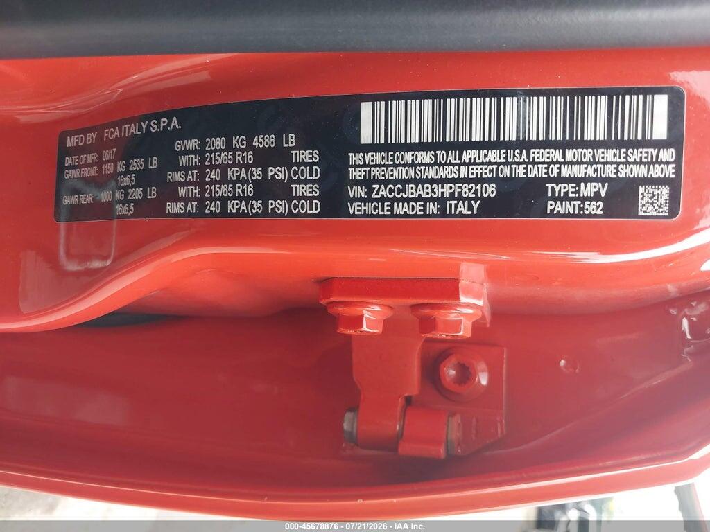 ZACCJBAB3HPF82106 2017 JEEP RENEGADE photo no. 9