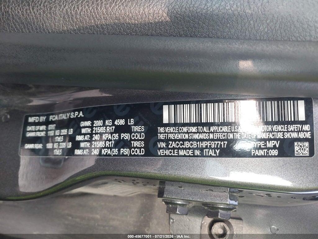 ZACCJBCB1HPF97717 2017 JEEP RENEGADE photo no. 9