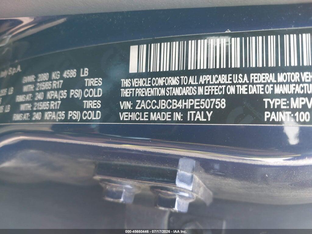 ZACCJBCB4HPE50758 2017 JEEP RENEGADE photo no. 9