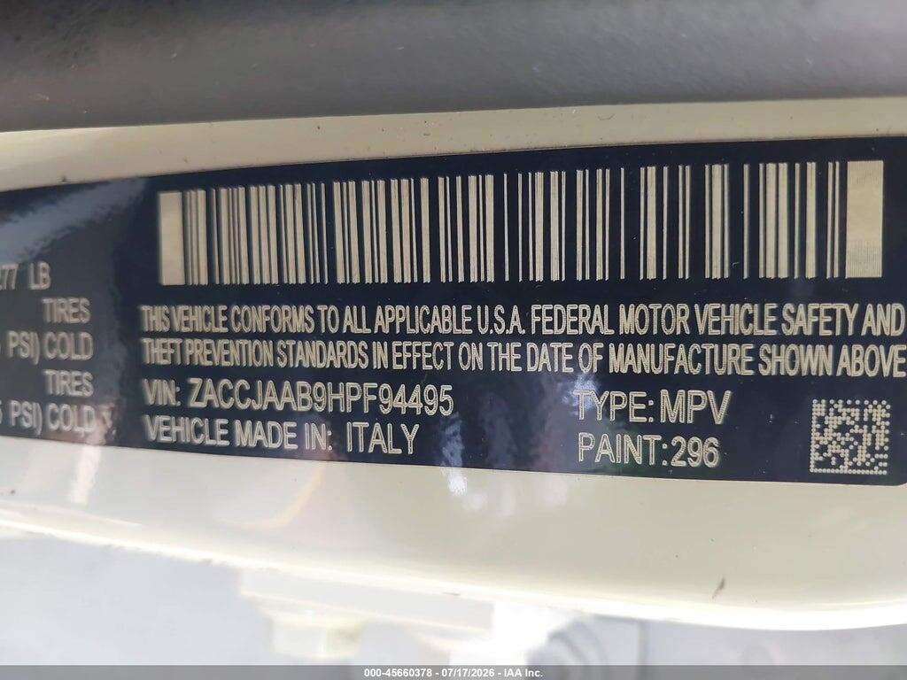 ZACCJAAB9HPF94495 2017 JEEP RENEGADE photo no. 9