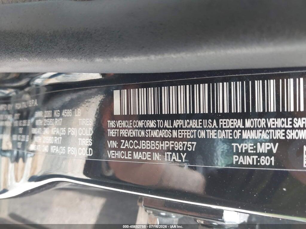 ZACCJBBB5HPF98757 2017 JEEP RENEGADE photo no. 9